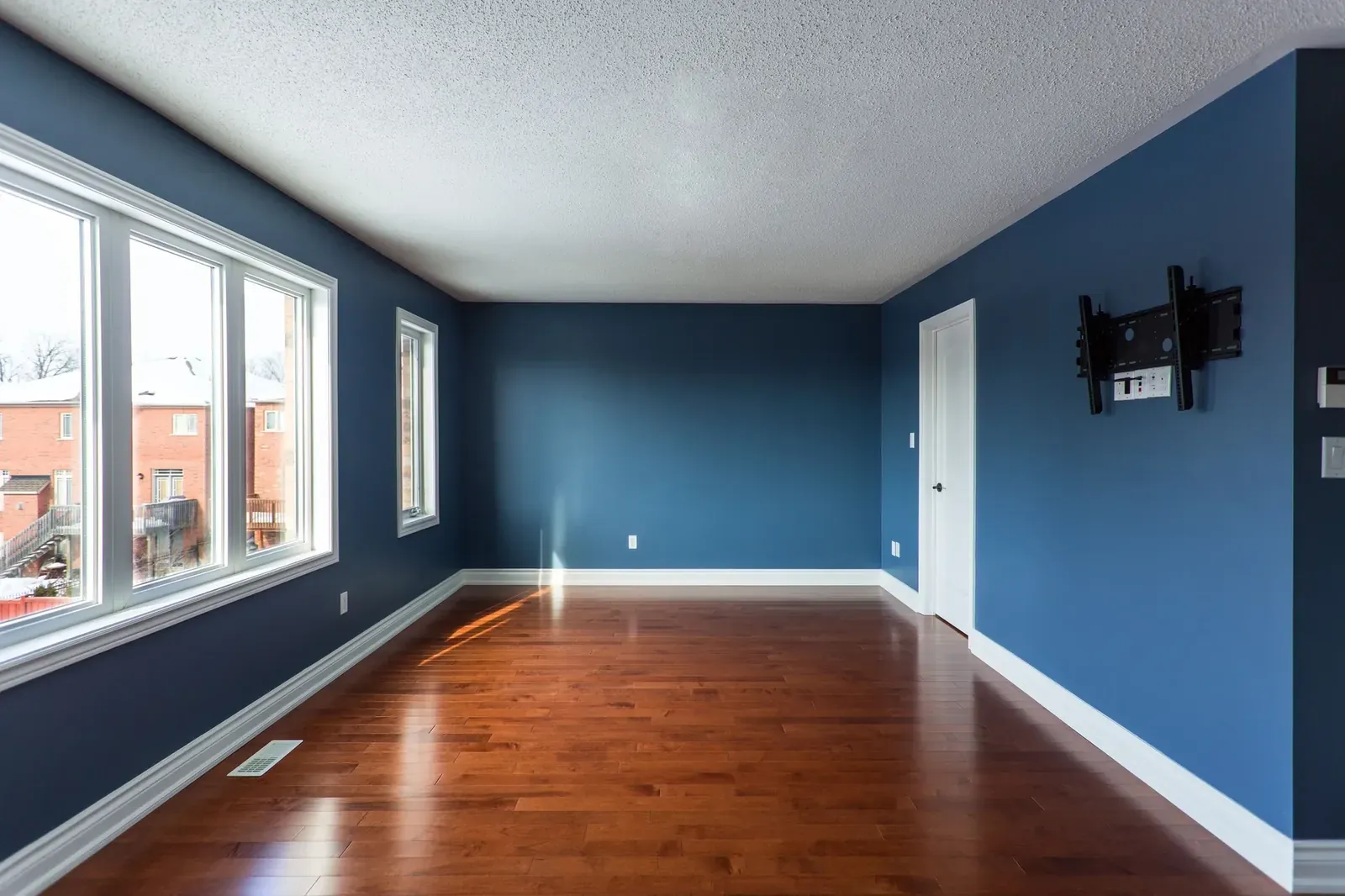 Deep feature-wall colour chosen during a Camden consultation