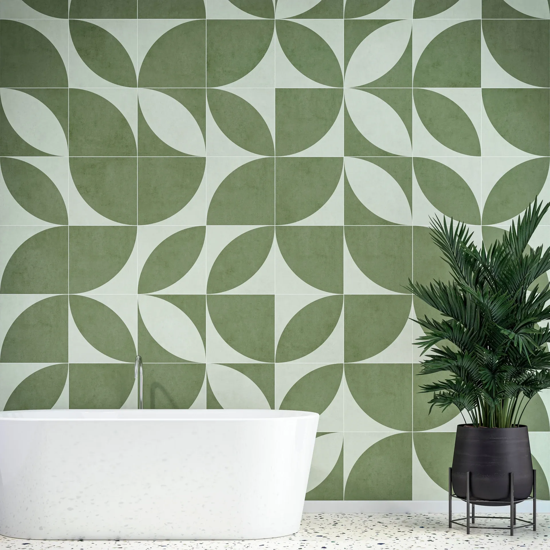Wallpaper hung neatly on a feature wall in a Camden period home