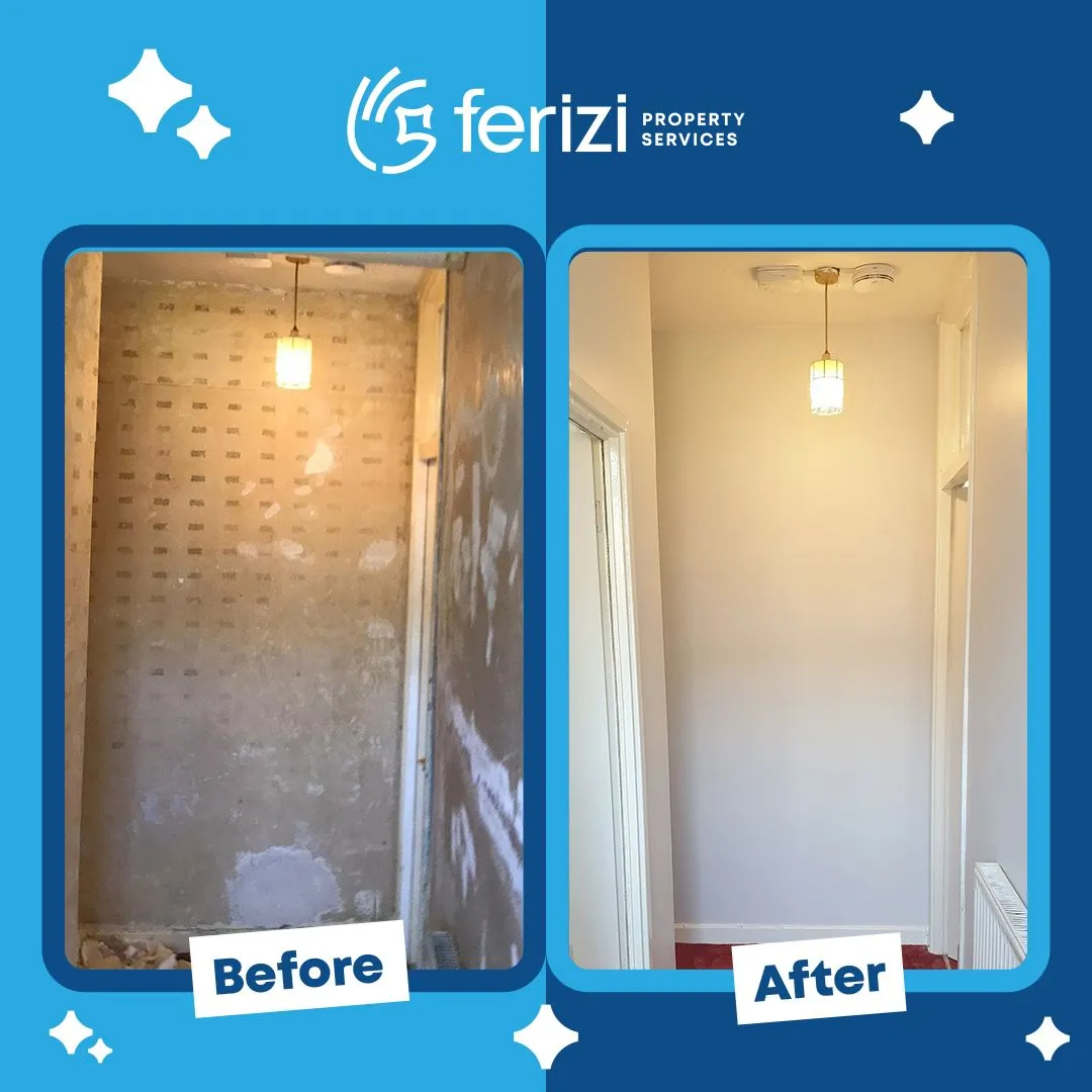 Before and after of a child's room repainted in soft pink